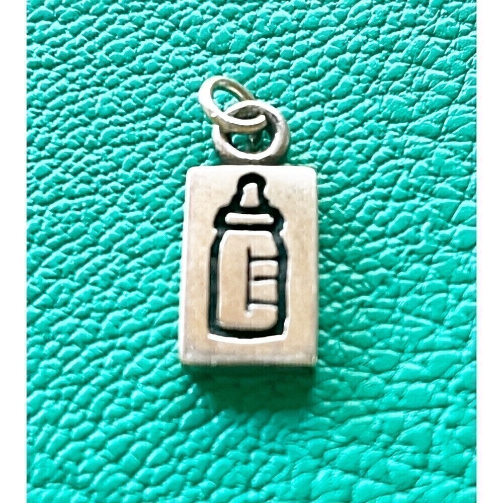 Vintage WCJ Sterling Silver Baby Bottle Charm 925 Bebe Shower New Mother Gift